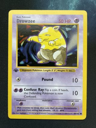 Pokémon Drowzee 1st Edition Shadowless Base Set 49/102