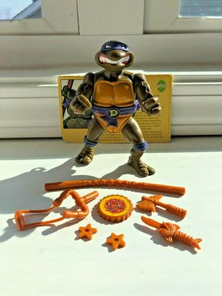 Tmnt Teenage Mutant Ninja Turtles 1991 Donatello With Storage Shell Complete