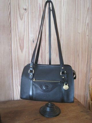 Xlnt Vintage Dooney & Bourke All Weather Leather East West Tote Black