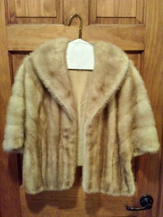 Vintage Mink Fox Stole Fur Wrap Women’s Blonde/tan Woodward & Lothrop Washington
