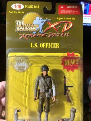 Ultimate Soldier 1/18 Scale Us Army Officer Rare Thompson Gun