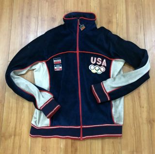 Vintage 80s 1980 Levi’s Usa Olympic Zip Up Sweater Womans/boys Size L Rare
