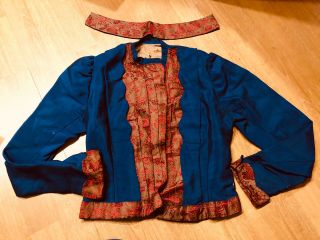 Antique Early Woman’s Top Blouse Shirt Velvet 1800’s Civil War Era Wow