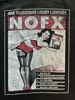 Vintage Nofx T - Shirt 1990’s Punk Size Xl Fat Wreck Chords Epitaph