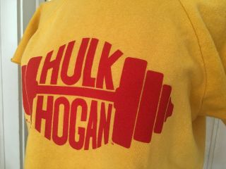 Vintage 80s Gold And Red Hulk Hogan Bodybuilding Cut - Off Cropped Sweatshirt