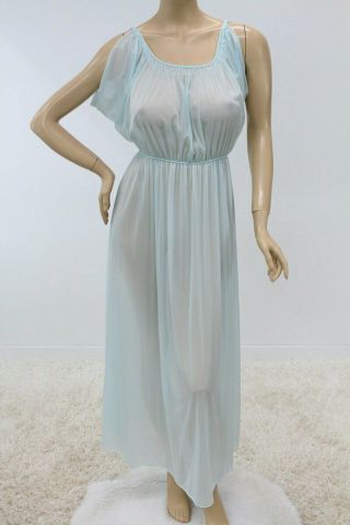 Vintage Vanity Fair Soft Nylon Nightgown Semi Sheer Roman Goddess S M