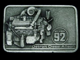 Ta11158 Vintage 1970s Detroit Desiel Allison Silver 92 Truck Engine Buckle