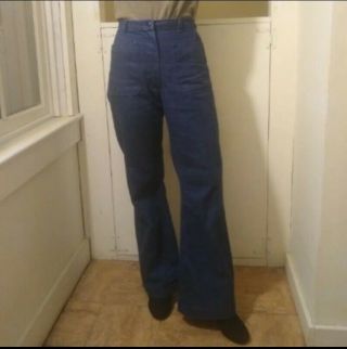 Vintage 1970s High Waisted Sailor Flare Jeans 24 Waist Reserved