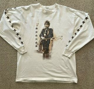 Vintage 1998 Bob Dylan Long Sleeve T Shirt Rock Tour Concert 90s