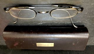 Vintage Mona J M - 052 Titanium Folding Eyeglasses Frame W/ Case Made In Japan
