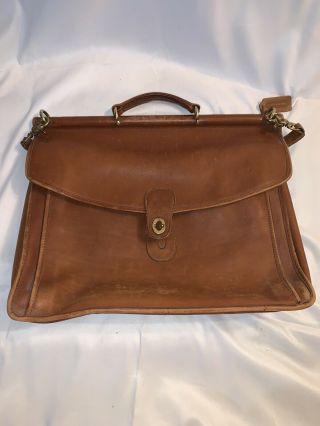 Vintage Coach Brown Leather Messenger Bag 0747 - 324