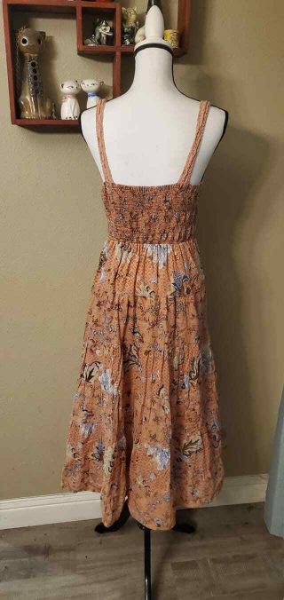 M vintage 70s prairie style mauve floral crochet cotton sun dress gunne sax STYL 3