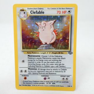 Pokemon Clefable 1/64 Rare Base Jungle Set Holo Card - Lp