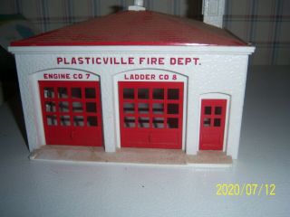 Vintage Plasticville Fire Dept Building