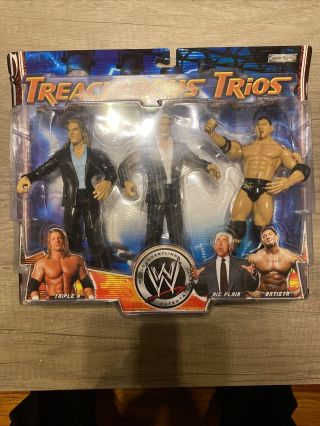 Triple H Flair Batista Evolution Treacherous Trios Wwe 3 Pack Jakks Pacific