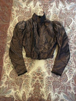Antique Victorian Red Patterned Silk Bodice