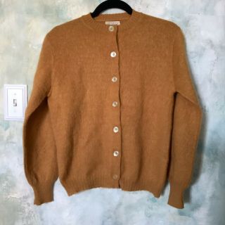 Vintage 50’s Women’s Mustard Mohair Cardigan Sweater By Garland