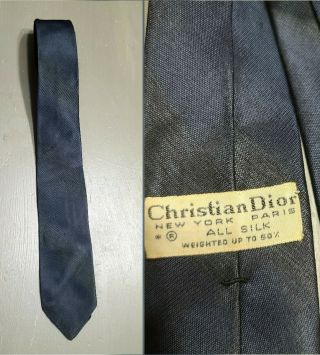 Collectible: Rare Vintage 1950s Christian Dior Iconic Skinny Mens Necktie/tie