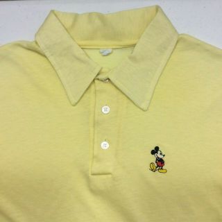 Rare Vintage 70s Mickey Mouse Disney Polo Shirt Paper Thin 2