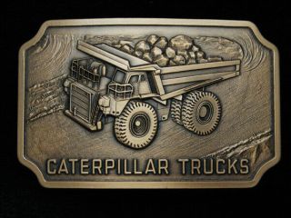 Qc09175 Nos Vintage 1986 Caterpillar Trucks Mining Heavy Machinery Buckle