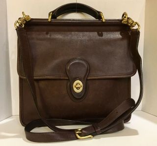 Coach Willis Crossbody Messenger Shoulder Bag Handbag Brown Full Grain Leather