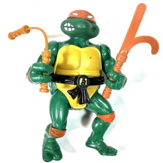 Vtg 1988 Teenage Mutant Ninja Turtles Tmnt Michelangelo Soft Head Action Figure
