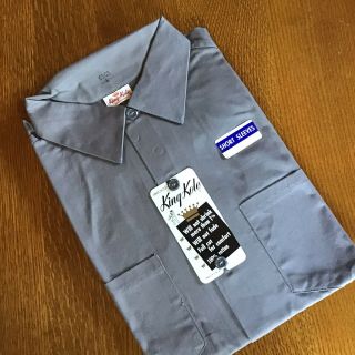 Vtg Nos 50s “king Kole”gray Twill Sanforized Short Sleeve Work Shirt Sz L 1
