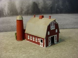 Barn & Silo Tyco Kit 7770 Ho Scale Completed Building Kit Painted