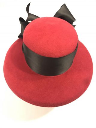 Frank Olive For Neiman Marcus Ladies Vintage Red Carpet Hat One Size
