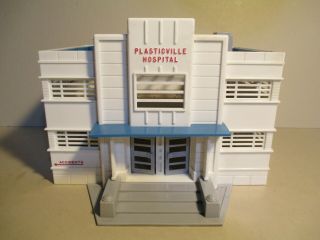Vintage Plasticville Hospital (hs - 6),  White / Blue,  With Insert,  Box