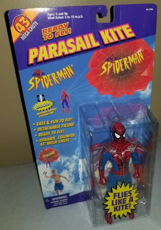 Vintage Spider - Man Parasail Kite Spectra Star Action Figure Marvel Toy Biz