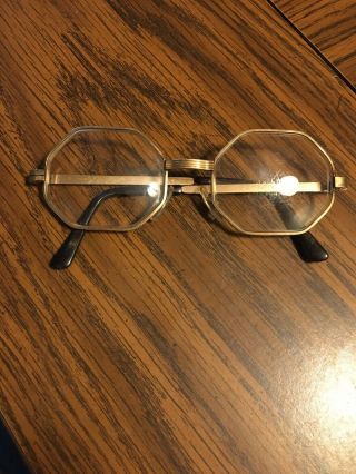 Vintage 14k Gold Fill Cottet Octogon Eyeglass Frames 47/18 - 5 1/4 20/000