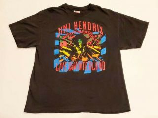 Vtg 90s Jimi Hendrix Live At Winterland Black Single Stitched Tee Shirt Mens Xl