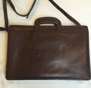 Vintage Leather Briefcase Attache Case Burgundy Cordovan Removable Strap