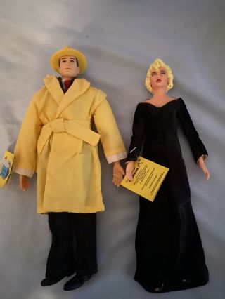 1990 Dick Tracy 9” Figure Doll By Applause - Tags And Stand