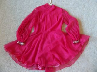 Vintage 60s Pink Chiffon Coco Of California Formal Dress Dance Cocktail