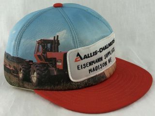 Allis Chalmers Patch Snapback Trucker Hat Cap Louisville Tractor Madison Neb Vtg