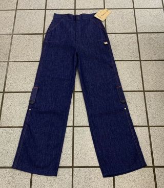 Vintage Girls Jeans Bell Bottom Disco Hippie 25 X 28 Flare 1960s 14 Slim