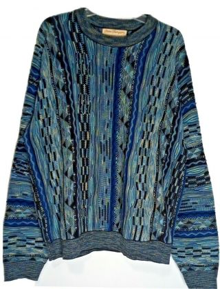 Vintage Norm Thompson Escape Ordinary Coogi Style Sweater Men Xl Blue