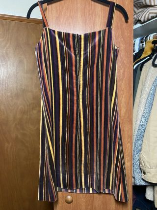 70s Vintage Young Edwardian By Arpeja Velvet Mod Style Dress Size Small/medium