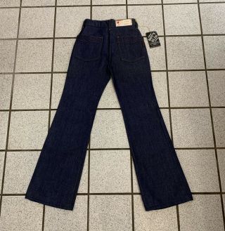 Vintage Boys Jeans Bell Bottom Hippie 26 X 29 Disco Dark Flare 1970s 16 Slim