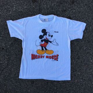 Vintage 70s Mickey Mouse Disney Florida Paper Thin 50/50 T Shirt Sherry Miami
