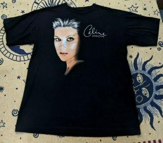 Cronies Vtg Celine Dion Made In Usa Tour Band Shirt Sz Xl 90s Rap Tee Face Music