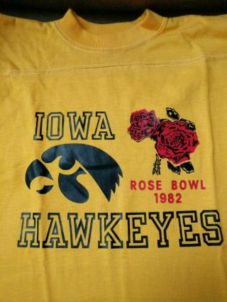 Iowa Hawkeyes Vtg 1982 Orange Rose Bowl Shirt Jersey Nwot Med 38 - 40 Usa Football