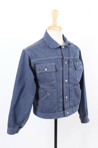 Vintage Jc Penny Ranch Craft Denim Type Ii Jean Coat Jacket Usa Mens Size 40