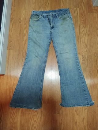 Vintage 70s Levis Jeans Bell Bottoms Wide Leg High Rise Orange Tab 30x 32 Mens