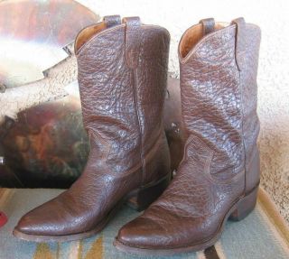 Vtg 50 - 60s Sears Roebuck Brown Bull Hide Leather Cowboy Mens Boots Sz 8 D Usa