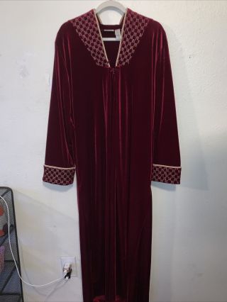 Adonna Full Length Vintage Robe Red And Gold Size Large