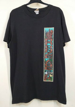 Vintage Bronze Age Skateboards Graphic Rare 90s T - Shirt