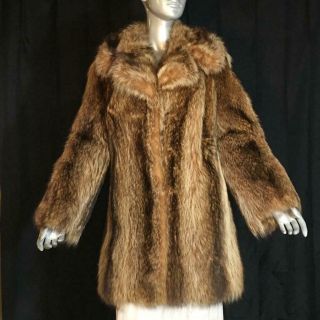 & Gorgeous Vintage 1960 - 1970s Coyote Fur Coat - Size S / M